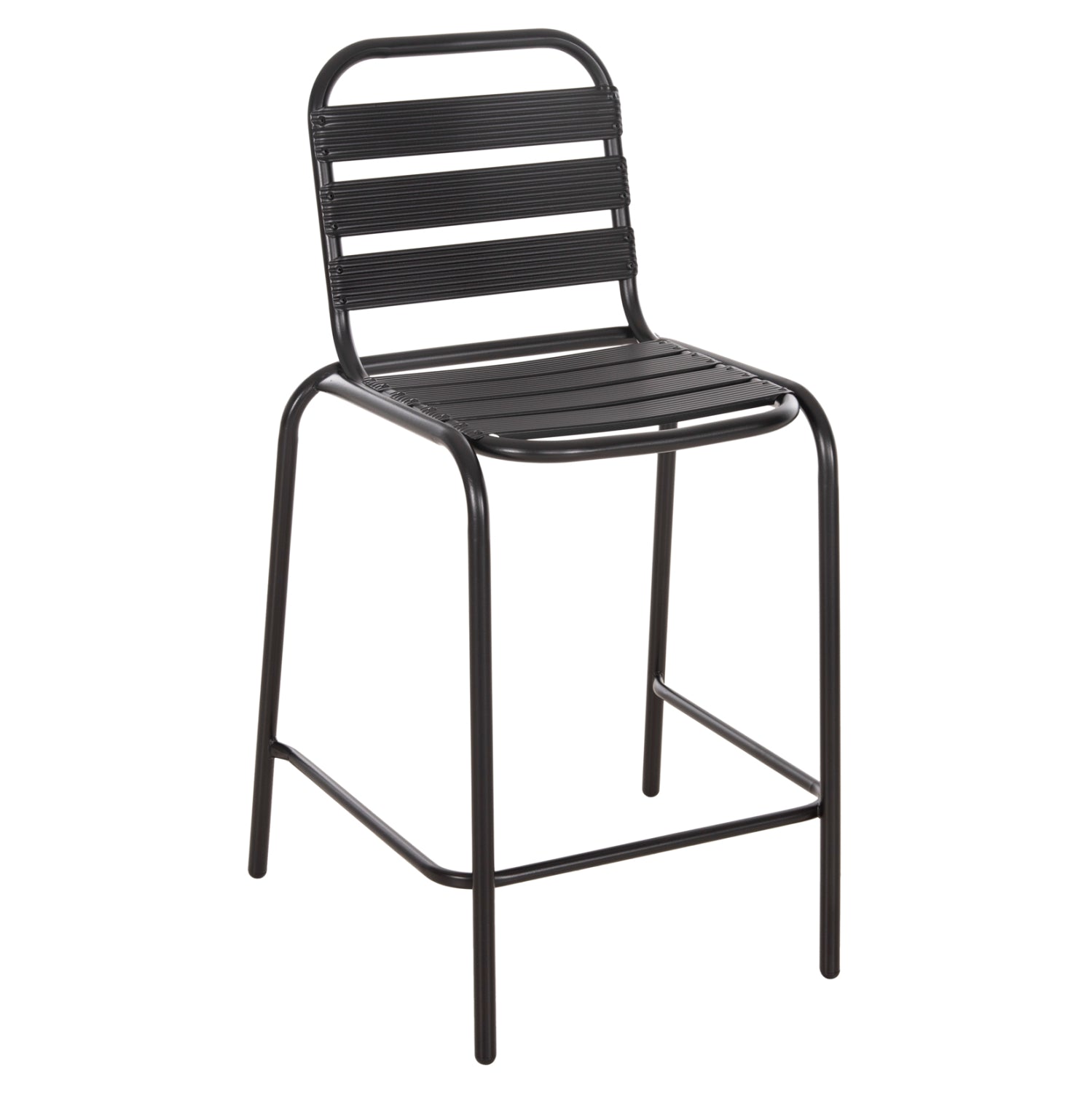 BAR STOOL MEDIUM HEIGHT LAURA HM6065.03 METAL FRAME AND ALUMINUM IN BLACK 58.5x58x104H cm.