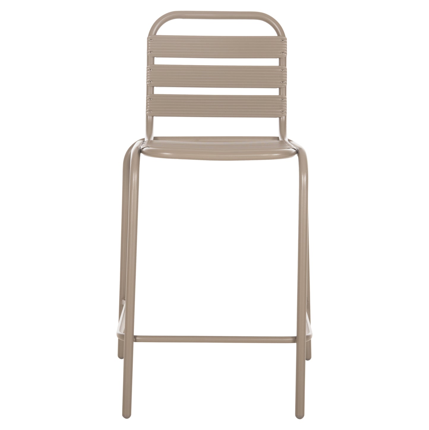 BAR STOOL MEDIUM HEIGHT LAURA HM6065.04 METAL FRAME AND ALUMINUM IN CHAMPAGNE COLOR 58.5x58x104H
