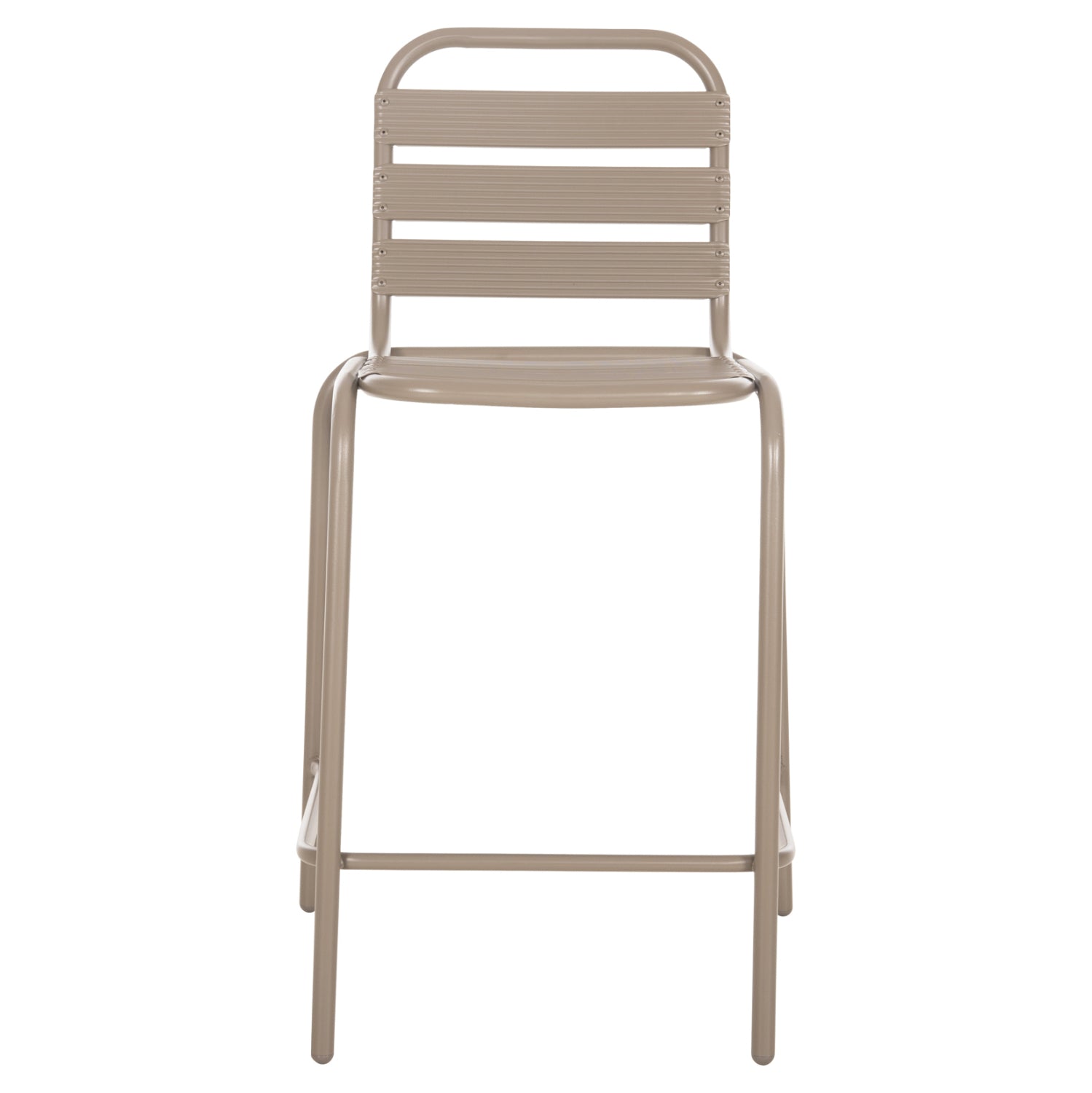 BAR STOOL MEDIUM HEIGHT LAURA HM6065.04 METAL FRAME AND ALUMINUM IN CHAMPAGNE COLOR 58.5x58x104H