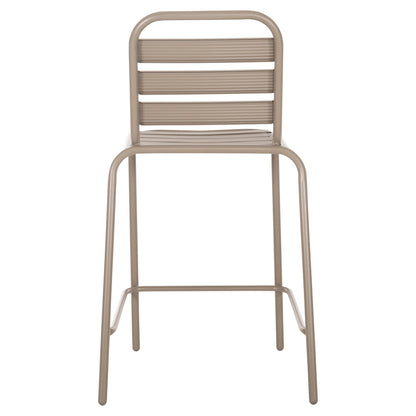 BAR STOOL MEDIUM HEIGHT LAURA HM6065.04 METAL FRAME AND ALUMINUM IN CHAMPAGNE COLOR 58.5x58x104H