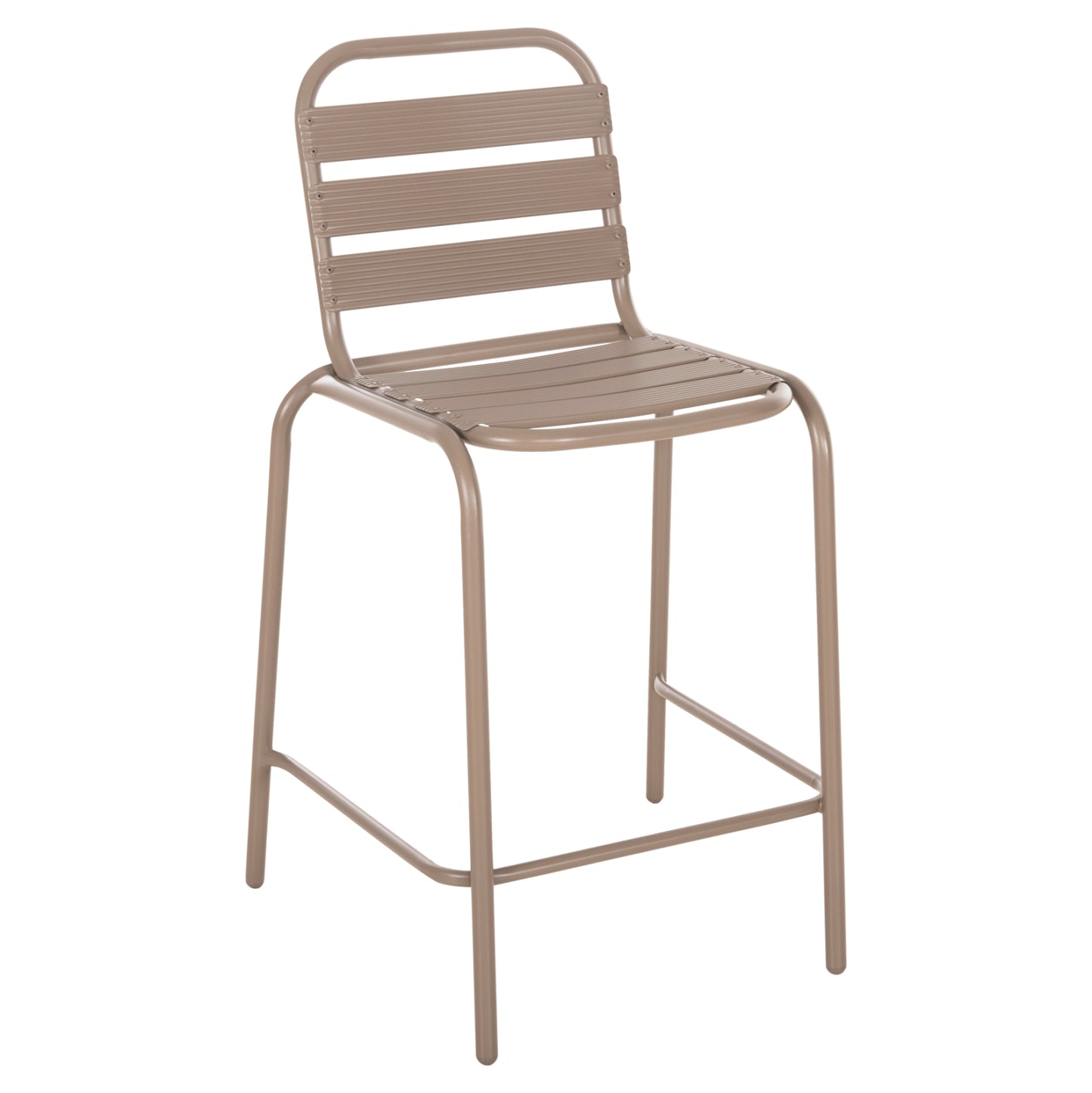BAR STOOL MEDIUM HEIGHT LAURA HM6065.04 METAL FRAME AND ALUMINUM IN CHAMPAGNE COLOR 58.5x58x104H