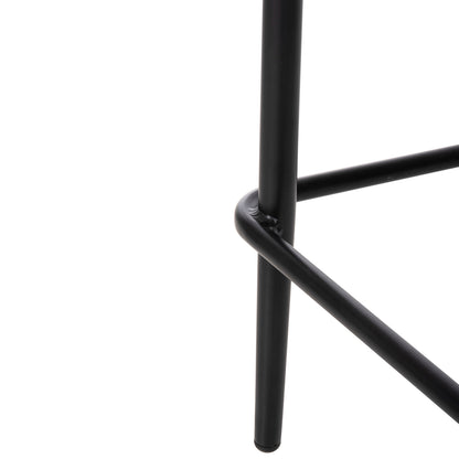 BAR STOOL MEDIUM HEIGHT EULO HM6087.03 ALUMINUM BLACK-SYNTHETIC RATTAN 60x56,5x99Hcm.