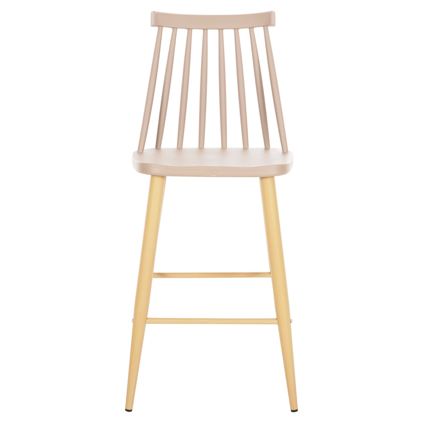 BAR STOOL MEDIUM HEIGHT VANESSA HM9300.25 CAPPUCCINO PP & METAL LEGS IN WOOD COLOR 45,5x46x97Hcm.