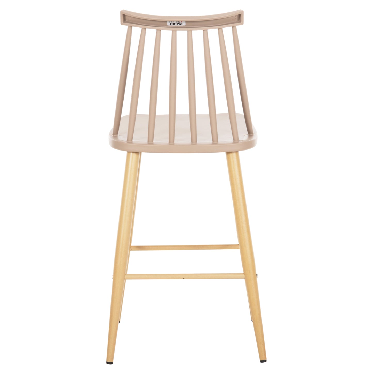 BAR STOOL MEDIUM HEIGHT VANESSA HM9300.25 CAPPUCCINO PP & METAL LEGS IN WOOD COLOR 45,5x46x97Hcm.
