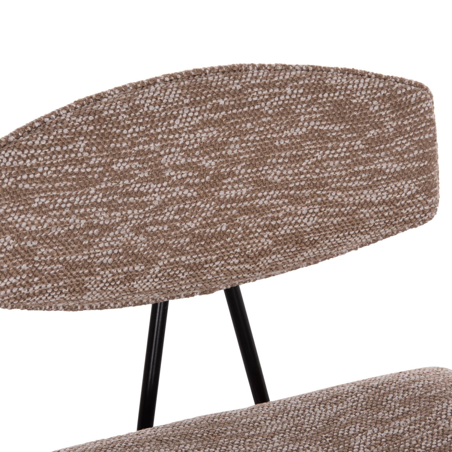 BAR STOOL MED.HEIGHT INOVER HM9984.01 PLYWOOD IN WHITEWASH--BROWN FABRIC 50x48x90Hcm.