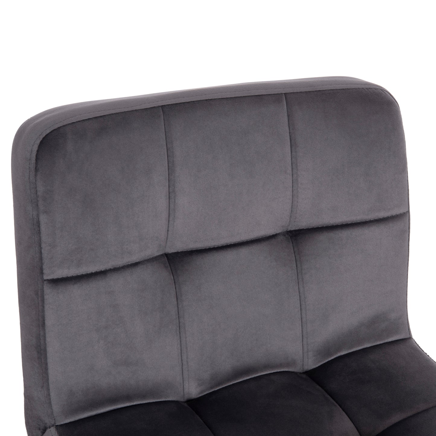 BAR STOOL SWIVELING DIANA HM202.41 GREY VELVET--BLACK MATTE METAL 44x52x109Hcm.
