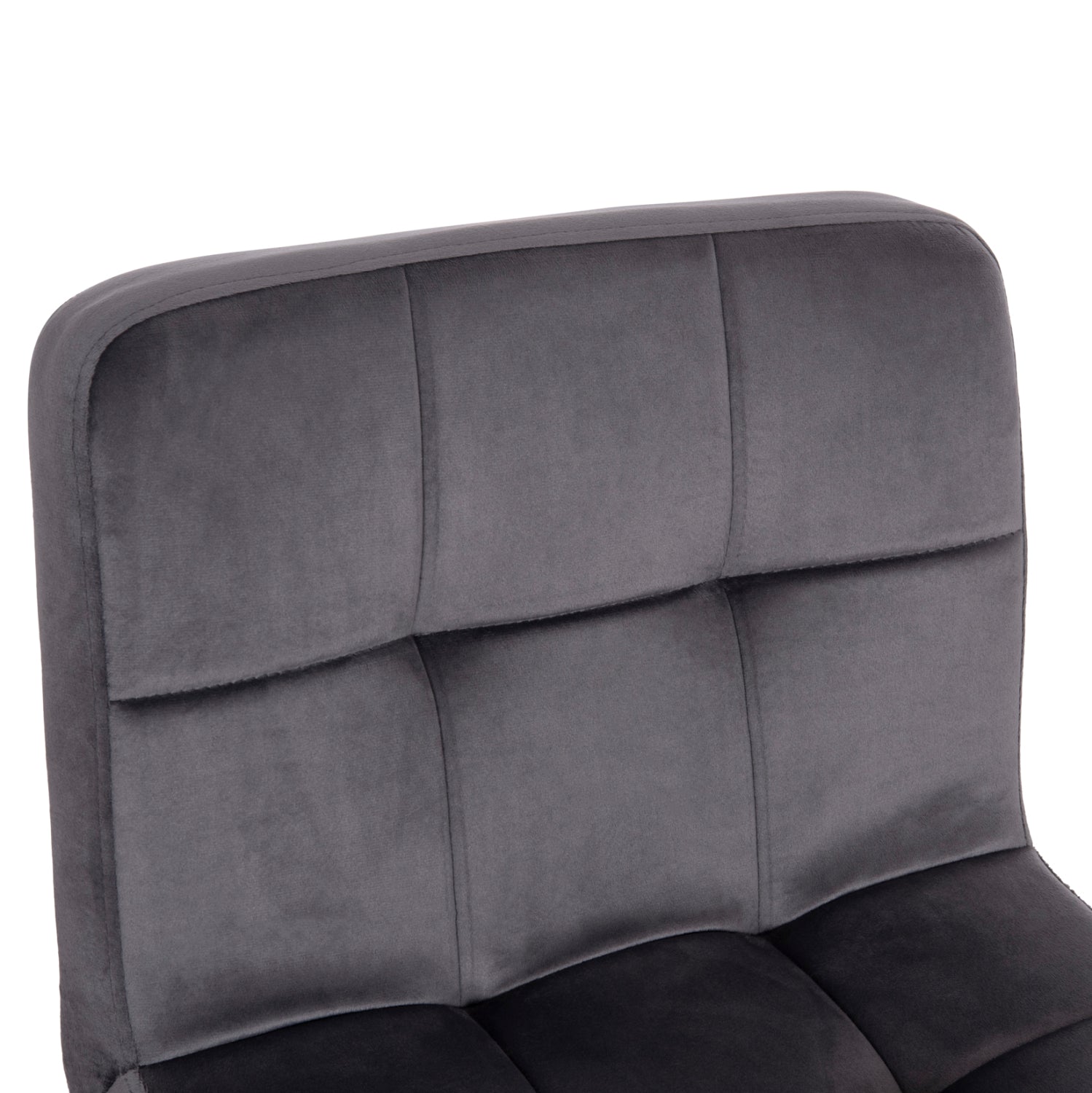 BAR STOOL SWIVELING DIANA HM202.41 GREY VELVET--BLACK MATTE METAL 44x52x109Hcm.