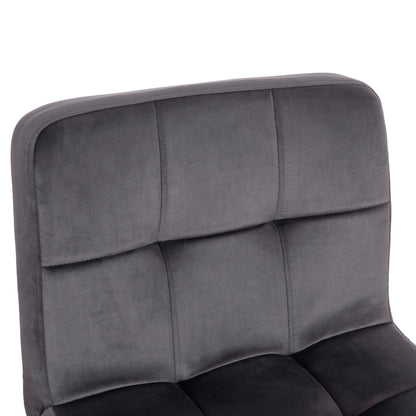 BAR STOOL SWIVELING DIANA HM202.41 GREY VELVET--BLACK MATTE METAL 44x52x109Hcm.
