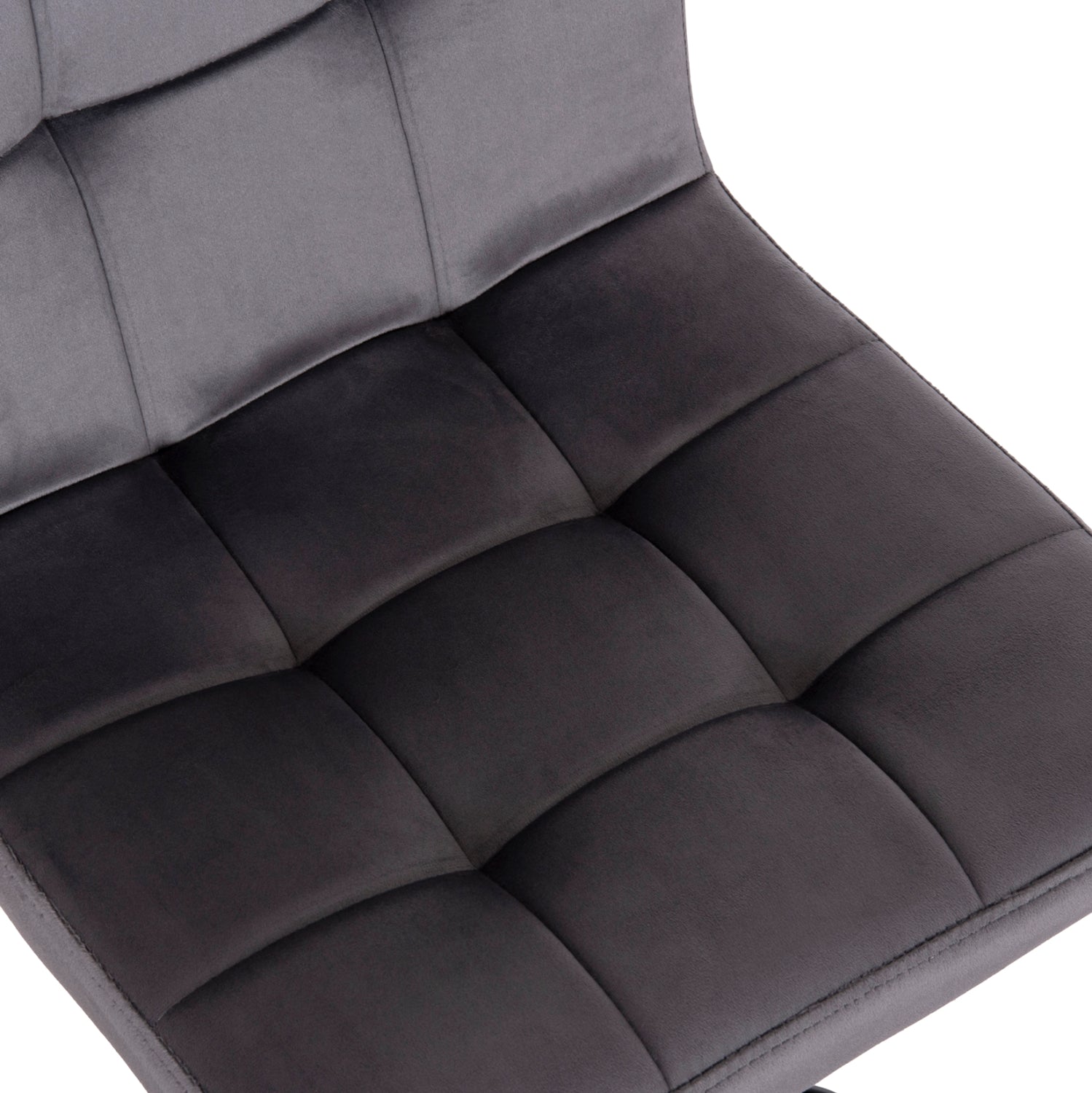 BAR STOOL SWIVELING DIANA HM202.41 GREY VELVET--BLACK MATTE METAL 44x52x109Hcm.