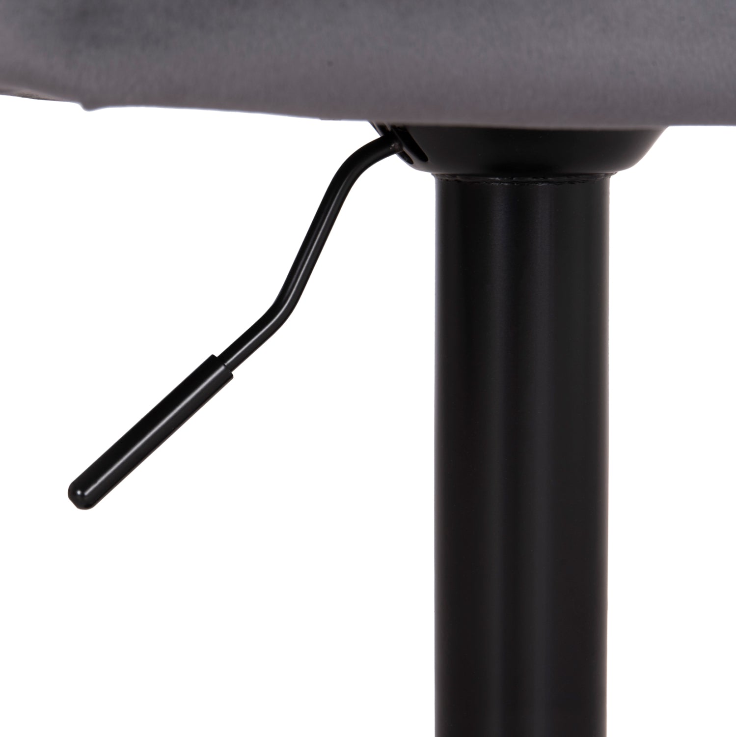 BAR STOOL SWIVELING DIANA HM202.41 GREY VELVET--BLACK MATTE METAL 44x52x109Hcm.