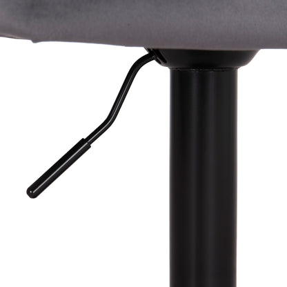 BAR STOOL SWIVELING DIANA HM202.41 GREY VELVET--BLACK MATTE METAL 44x52x109Hcm.
