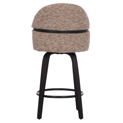 BAR STOOL SWIVEL DEKKER HM18250.02 PLYWOOD IN BLACK--FABRIC IN BROWN 48x54x96Hcm.