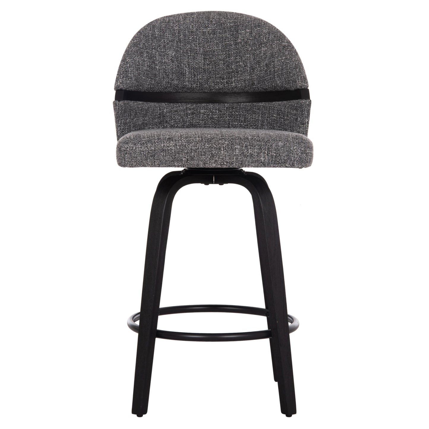 BAR STOOL SWIVEL DEKKER HM18250.03 PLYWOOD IN BLACK--FABRIC IN GREY 48x54x96Hcm.