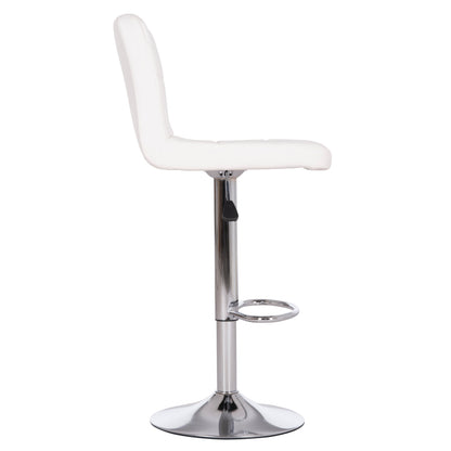 BAR STOOL SWIVELING DIANA HM202.22 WHITE PU--CHROMED METAL 44x52x109Hcm.