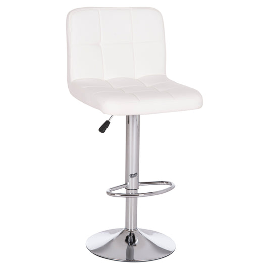 BAR STOOL SWIVELING DIANA HM202.22 WHITE PU--CHROMED METAL 44x52x109Hcm.
