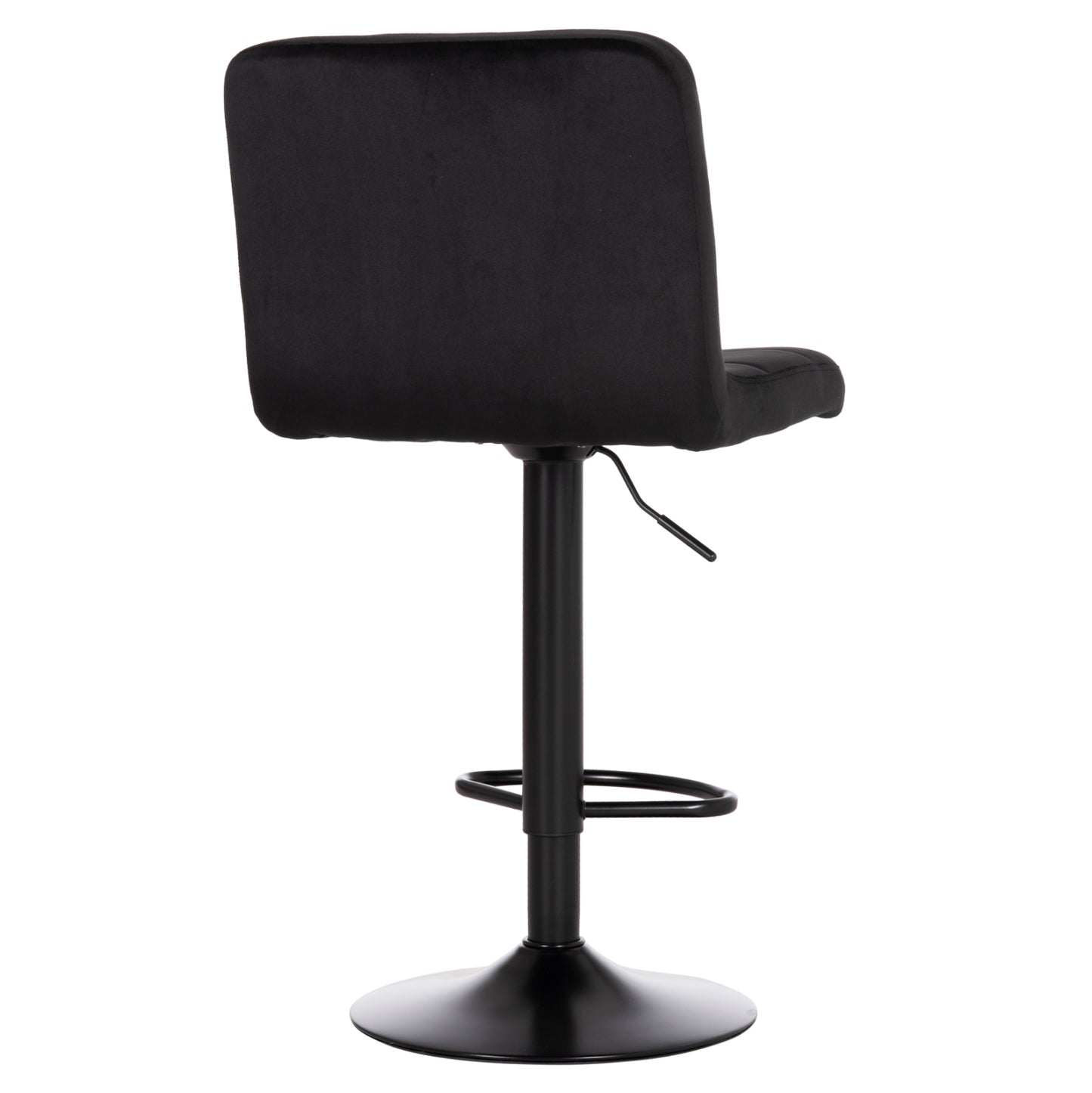 BAR STOOL SWIVELING DIANA HM202.44 BLACK VELVET--BLACK MATTE METAL 44x52x109Hcm.