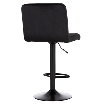 BAR STOOL SWIVELING DIANA HM202.44 BLACK VELVET--BLACK MATTE METAL 44x52x109Hcm.
