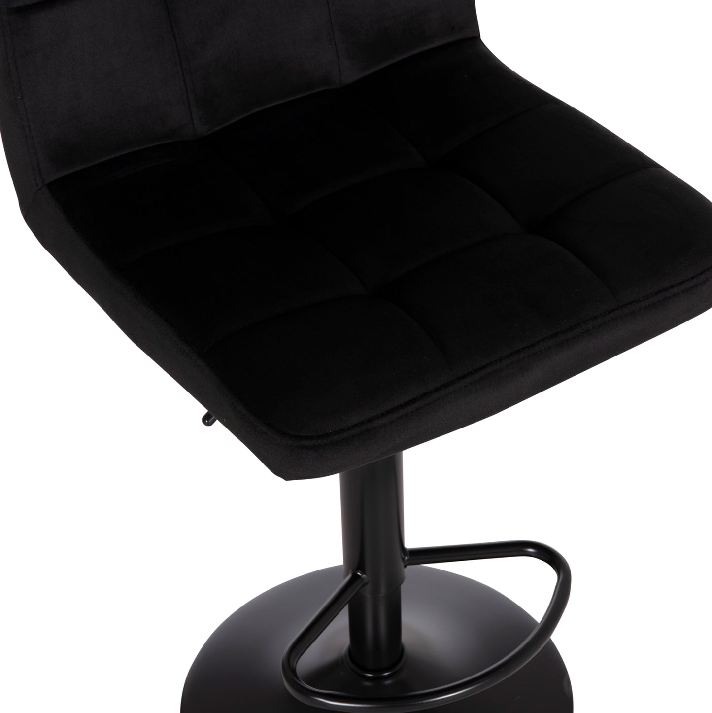 BAR STOOL SWIVELING DIANA HM202.44 BLACK VELVET--BLACK MATTE METAL 44x52x109Hcm.