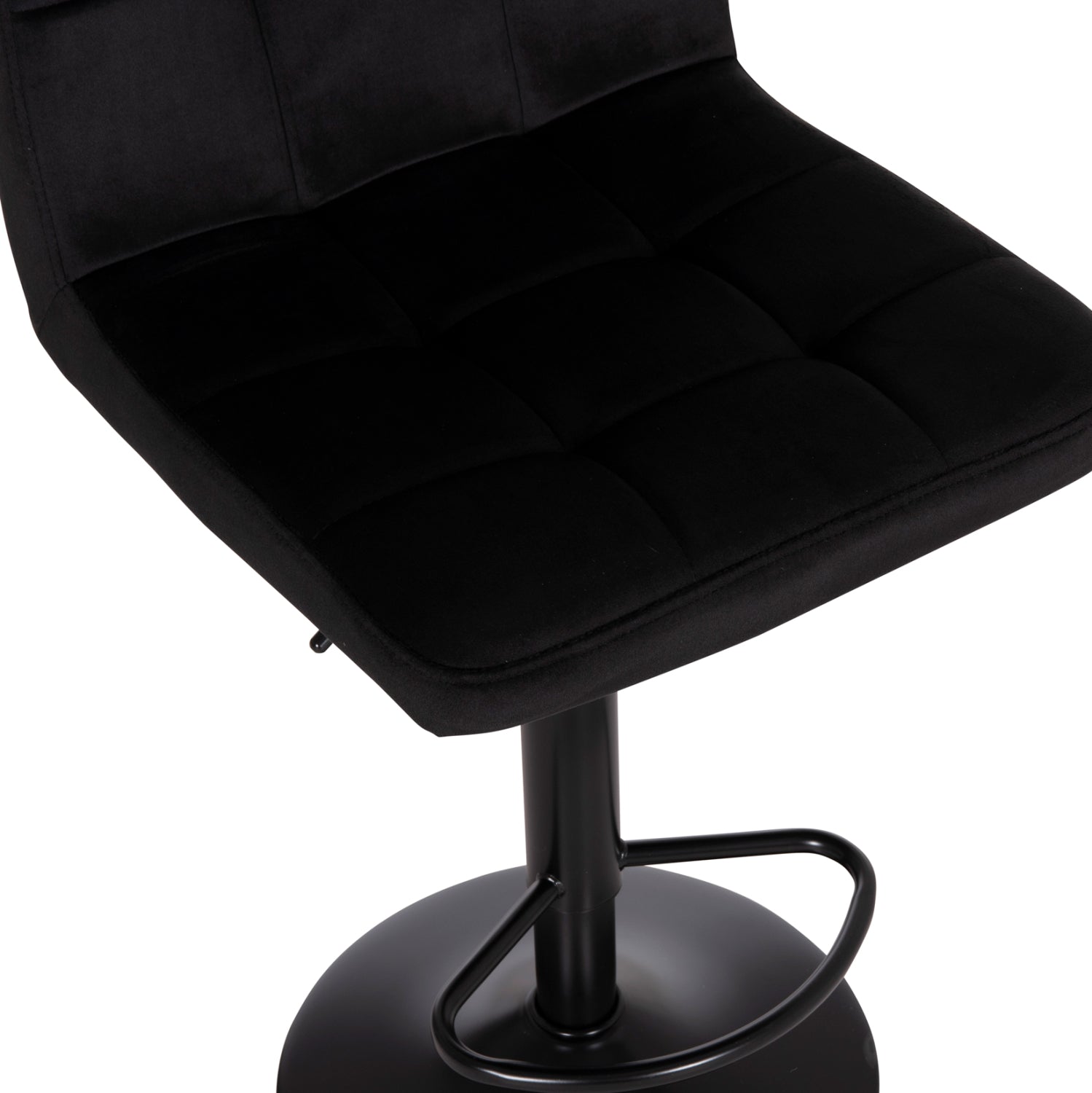 BAR STOOL SWIVELING DIANA HM202.44 BLACK VELVET--BLACK MATTE METAL 44x52x109Hcm.