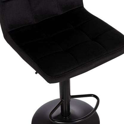 BAR STOOL SWIVELING DIANA HM202.44 BLACK VELVET--BLACK MATTE METAL 44x52x109Hcm.