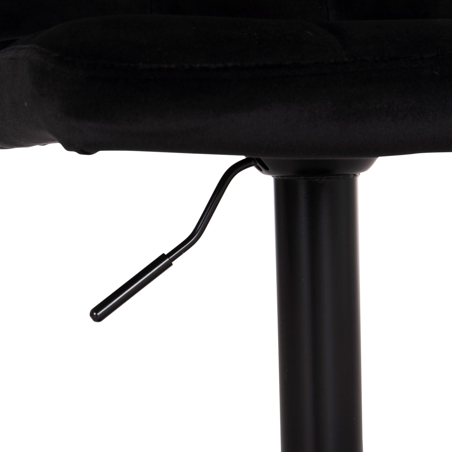 BAR STOOL SWIVELING DIANA HM202.44 BLACK VELVET--BLACK MATTE METAL 44x52x109Hcm.
