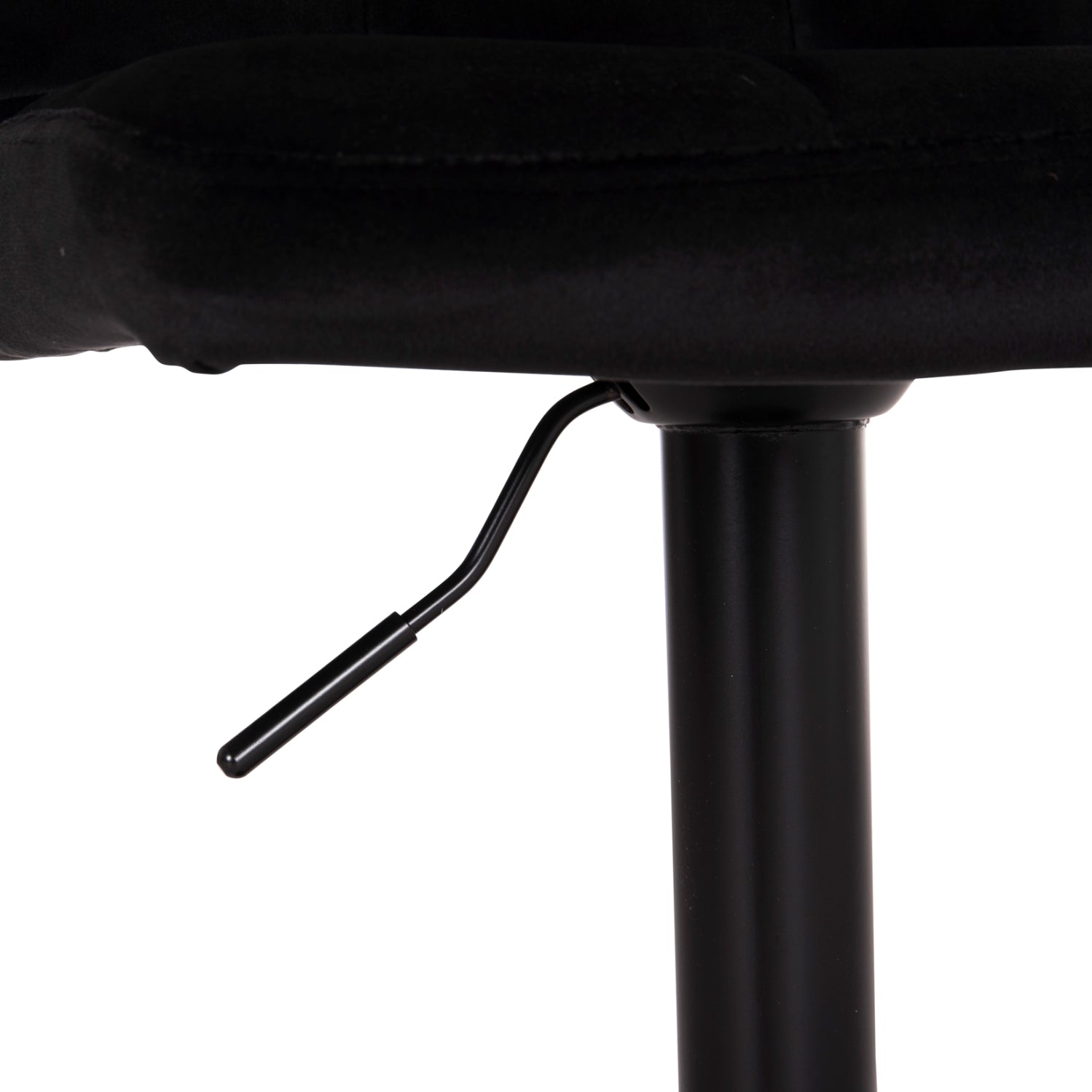 BAR STOOL SWIVELING DIANA HM202.44 BLACK VELVET--BLACK MATTE METAL 44x52x109Hcm.