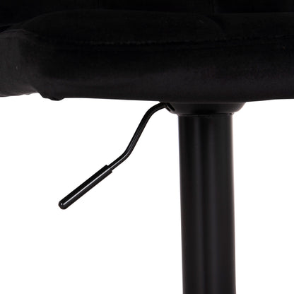 BAR STOOL SWIVELING DIANA HM202.44 BLACK VELVET--BLACK MATTE METAL 44x52x109Hcm.