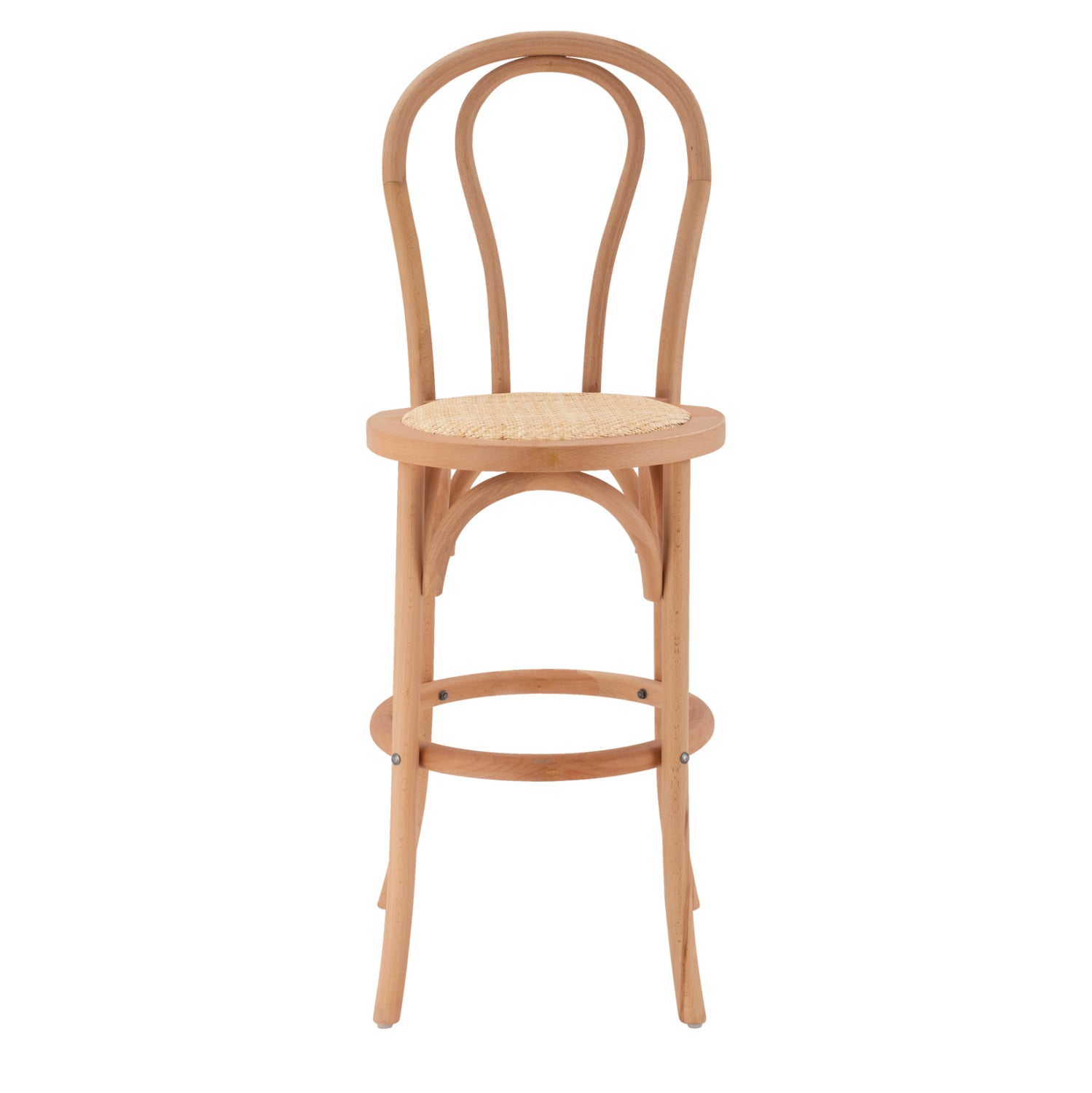 Wooden bar stool MONTREAL- beech wood in natural color with mat 41x47x108 HM8749.01
