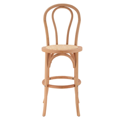 Wooden bar stool MONTREAL- beech wood in natural color with mat 41x47x108 HM8749.01