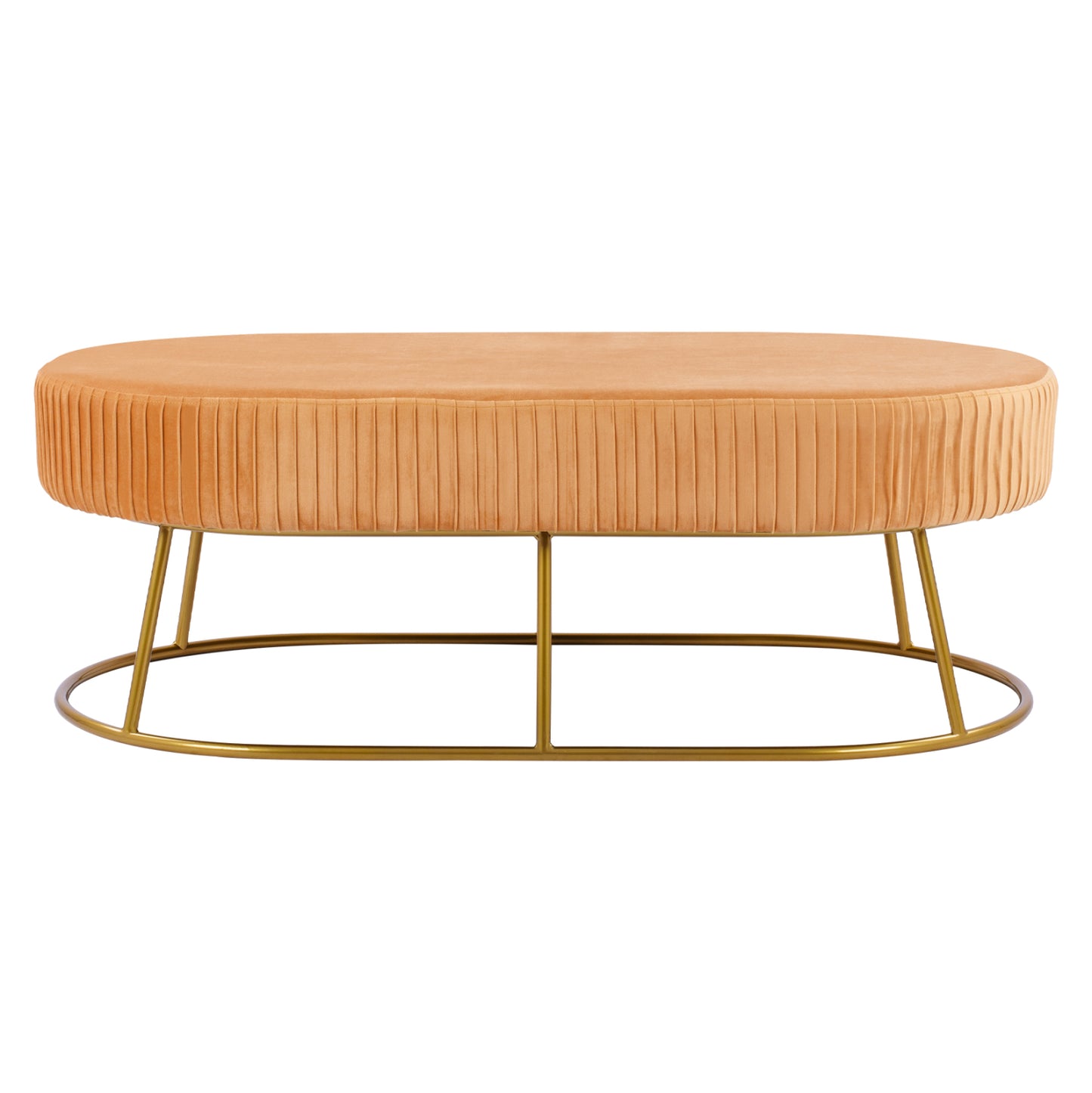 Bench Alinafe HM8635.09 from gold velvet with gold base 118x64x40,5cm