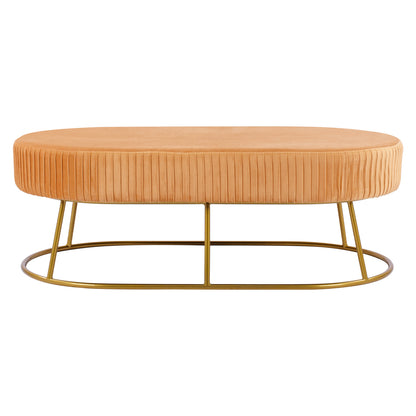 Bench Alinafe HM8635.09 from gold velvet with gold base 118x64x40,5cm