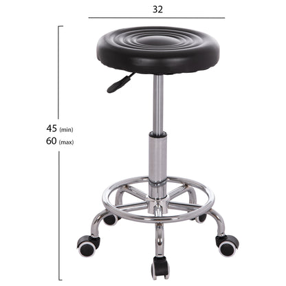 OFFICE DESIGNER'S SWIVEL STOOL IRIS HM212.21 BLACK PU Φ32x45-60Hcm.