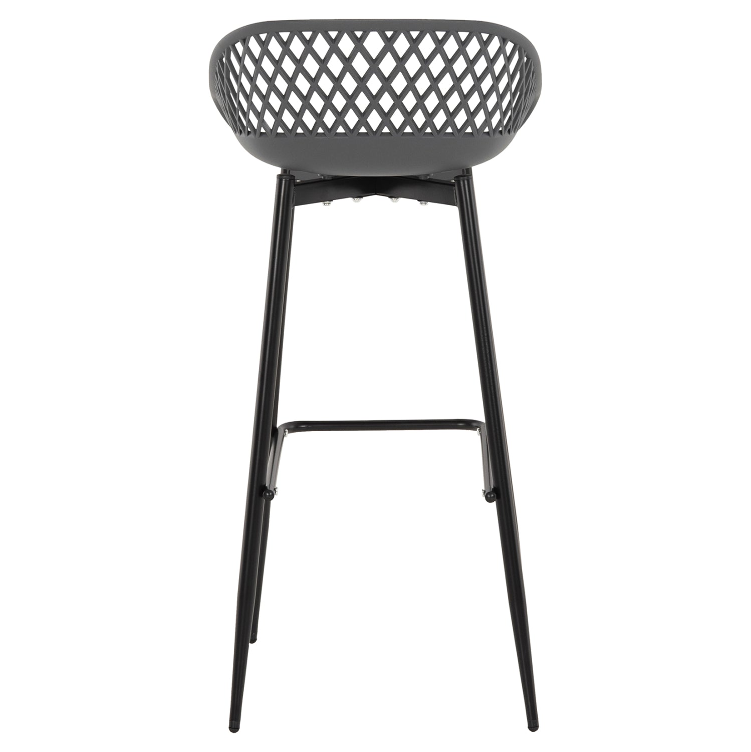 BAR STOOL AVAYA HM8686.20 GREY POLYPROPYLENE-BLACK METAL LEGS 46x48x99Hcm.