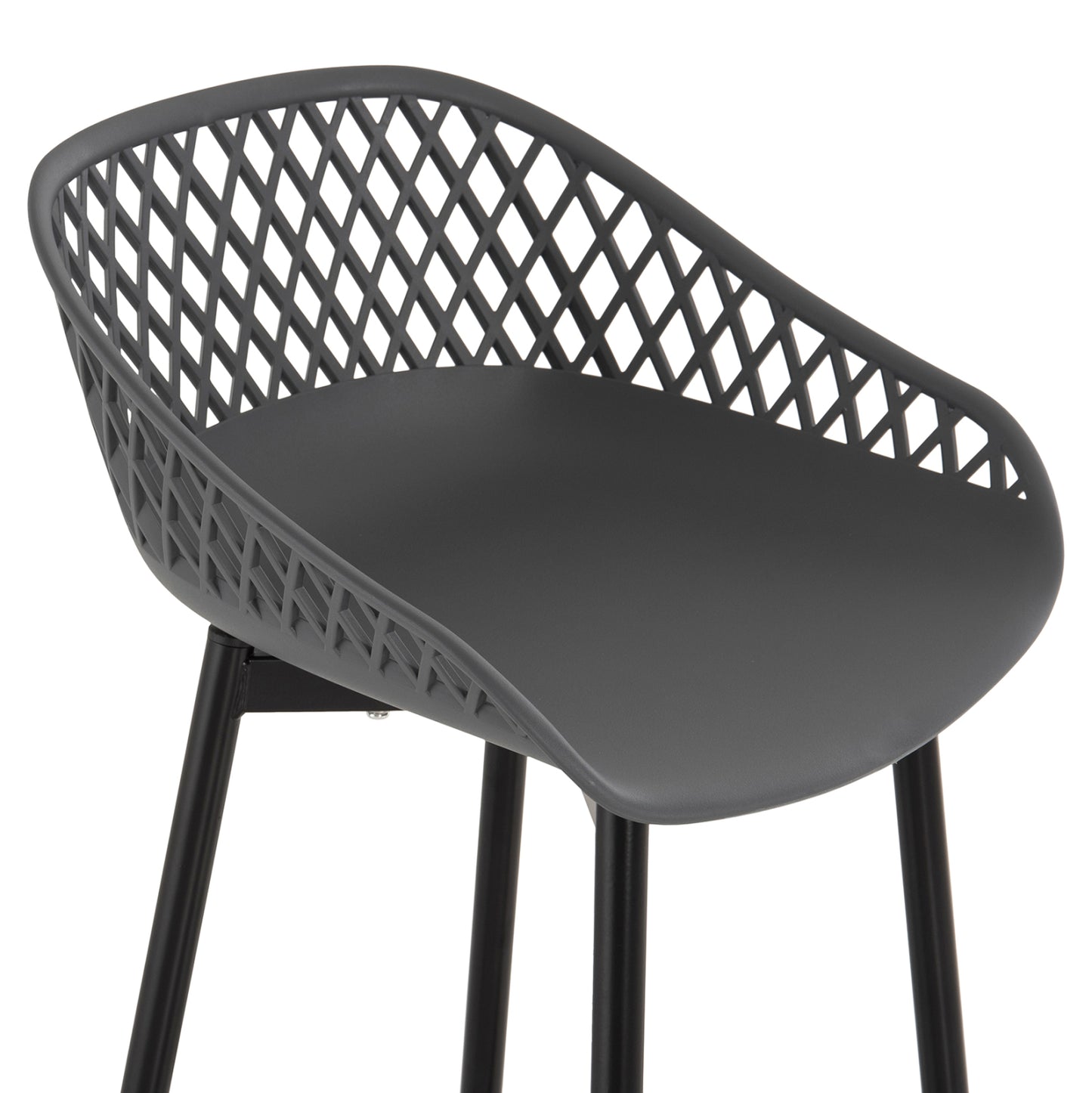BAR STOOL AVAYA HM8686.20 GREY POLYPROPYLENE-BLACK METAL LEGS 46x48x99Hcm.