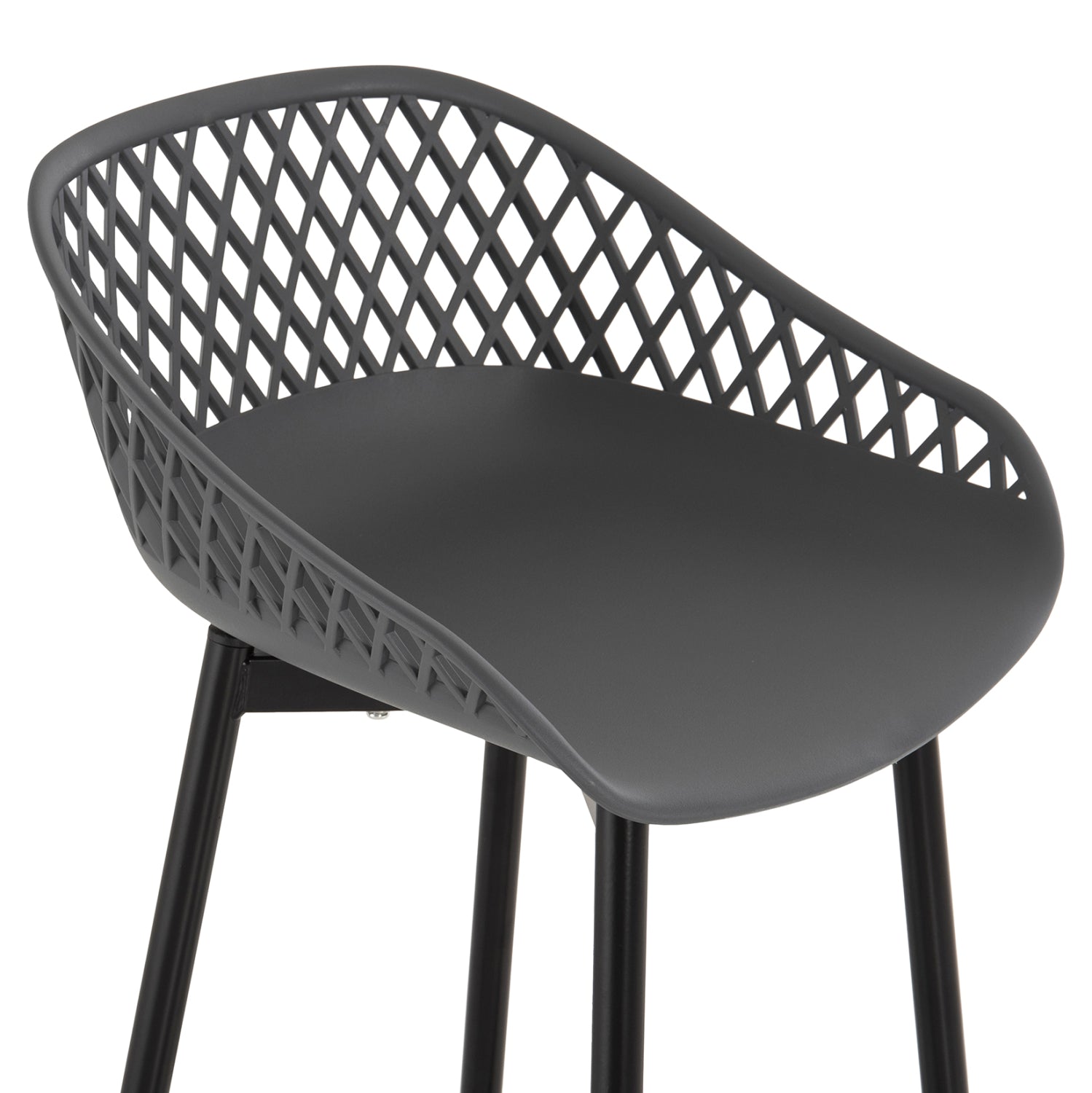 BAR STOOL AVAYA HM8686.20 GREY POLYPROPYLENE-BLACK METAL LEGS 46x48x99Hcm.