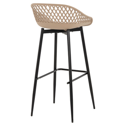 BAR STOOL AVAYA HM8686.13 CAPPUCCINO POLYPROPYLENE-BLACK METAL LEGS 46x48x99Hcm.