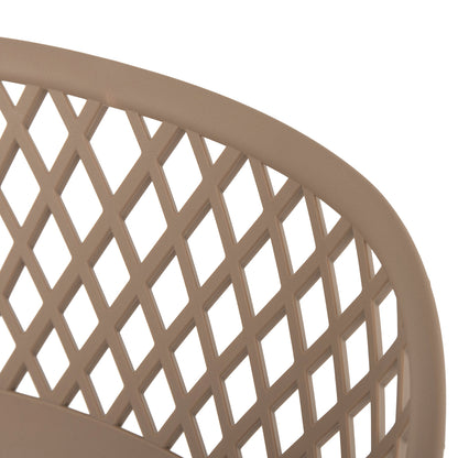 BAR STOOL AVAYA HM8686.13 CAPPUCCINO POLYPROPYLENE-BLACK METAL LEGS 46x48x99Hcm.