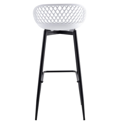 BAR STOOL HM8686.11 WHITE POLYPROPYLENE AND BLACK METAL LEGS 45x45x97Hcm.