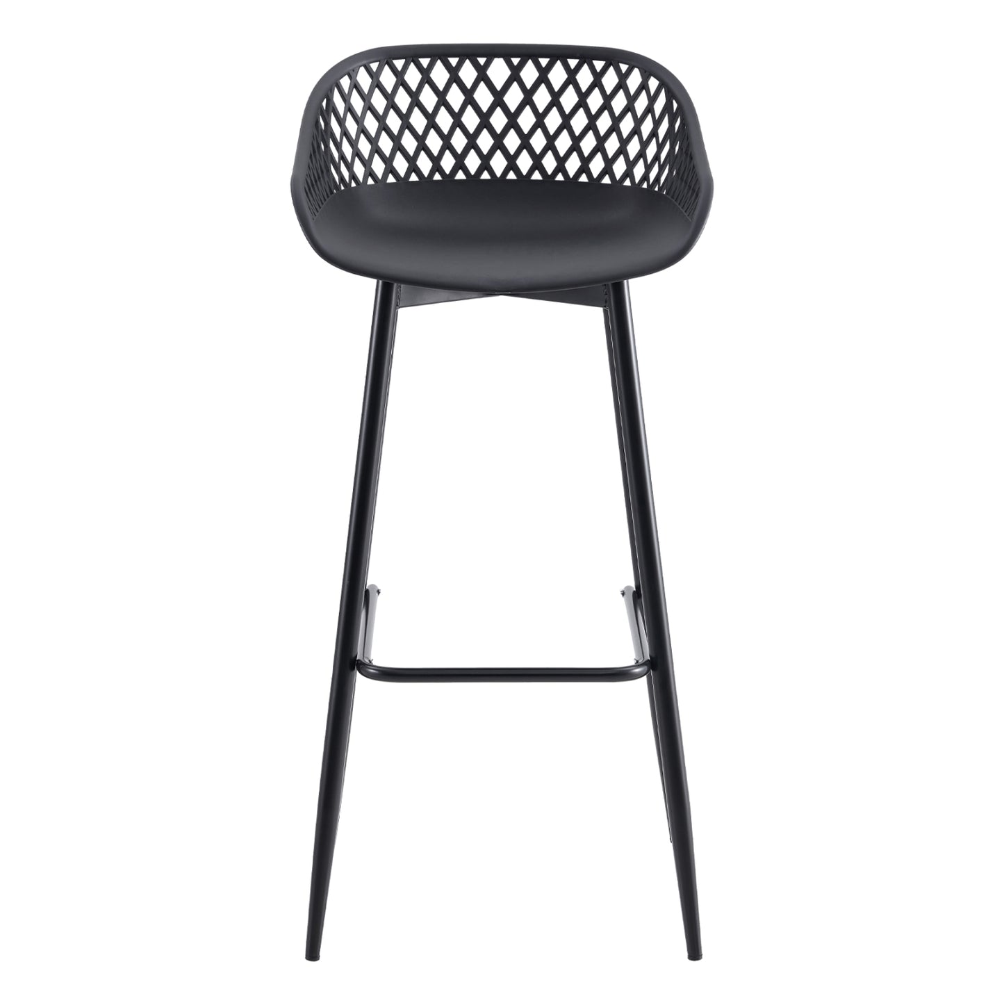BAR STOOL AVAYA HM8686.12 BLACK POLYPROPYLENE AND BLACK METAL LEGS 45x45x97Hcm.
