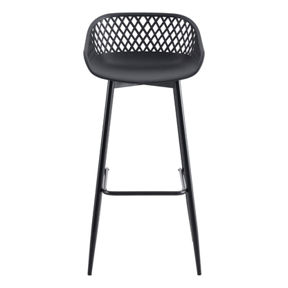 BAR STOOL AVAYA HM8686.12 BLACK POLYPROPYLENE AND BLACK METAL LEGS 45x45x97Hcm.