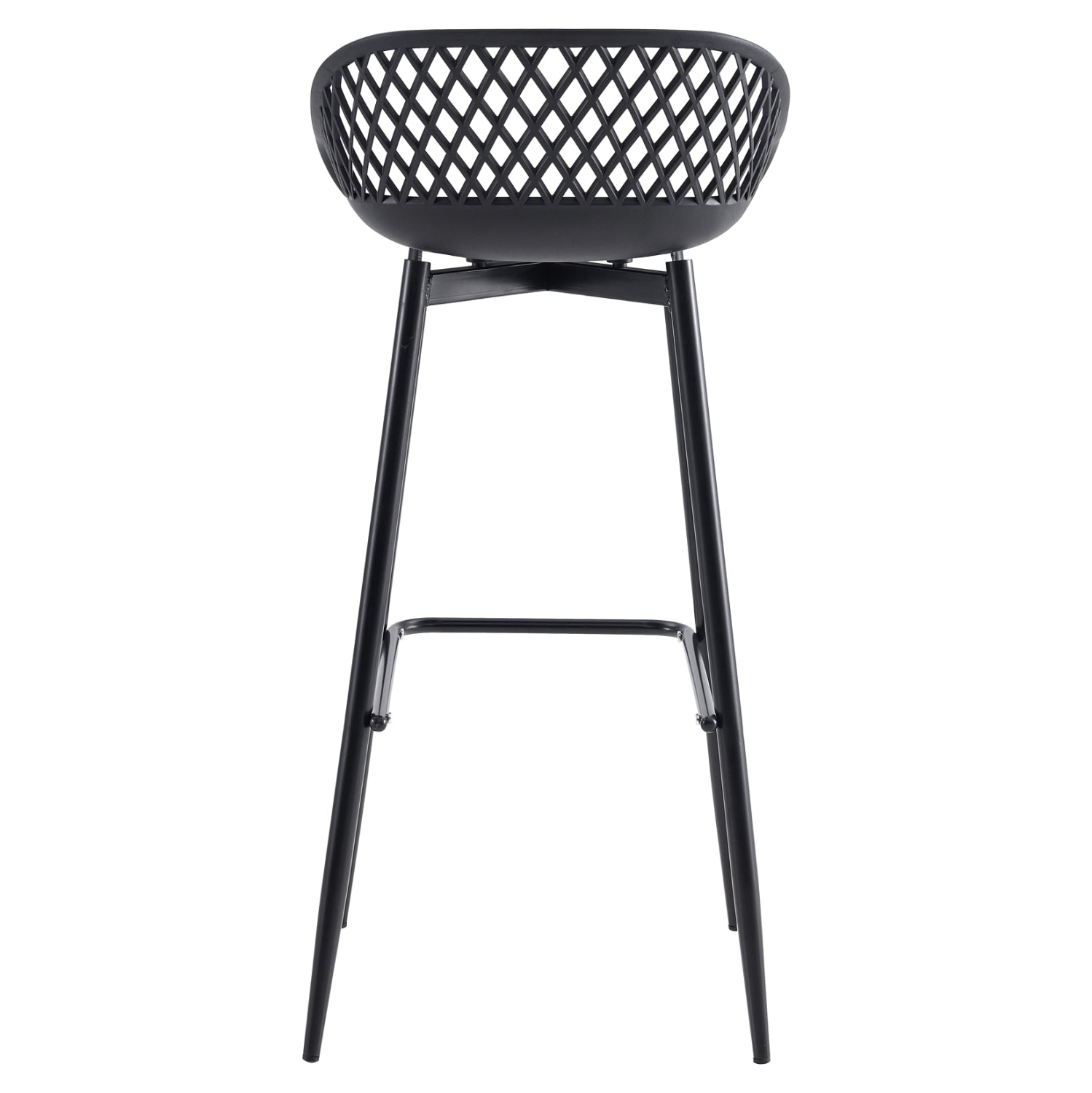 BAR STOOL AVAYA HM8686.12 BLACK POLYPROPYLENE AND BLACK METAL LEGS 45x45x97Hcm.
