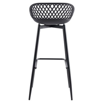 BAR STOOL AVAYA HM8686.12 BLACK POLYPROPYLENE AND BLACK METAL LEGS 45x45x97Hcm.