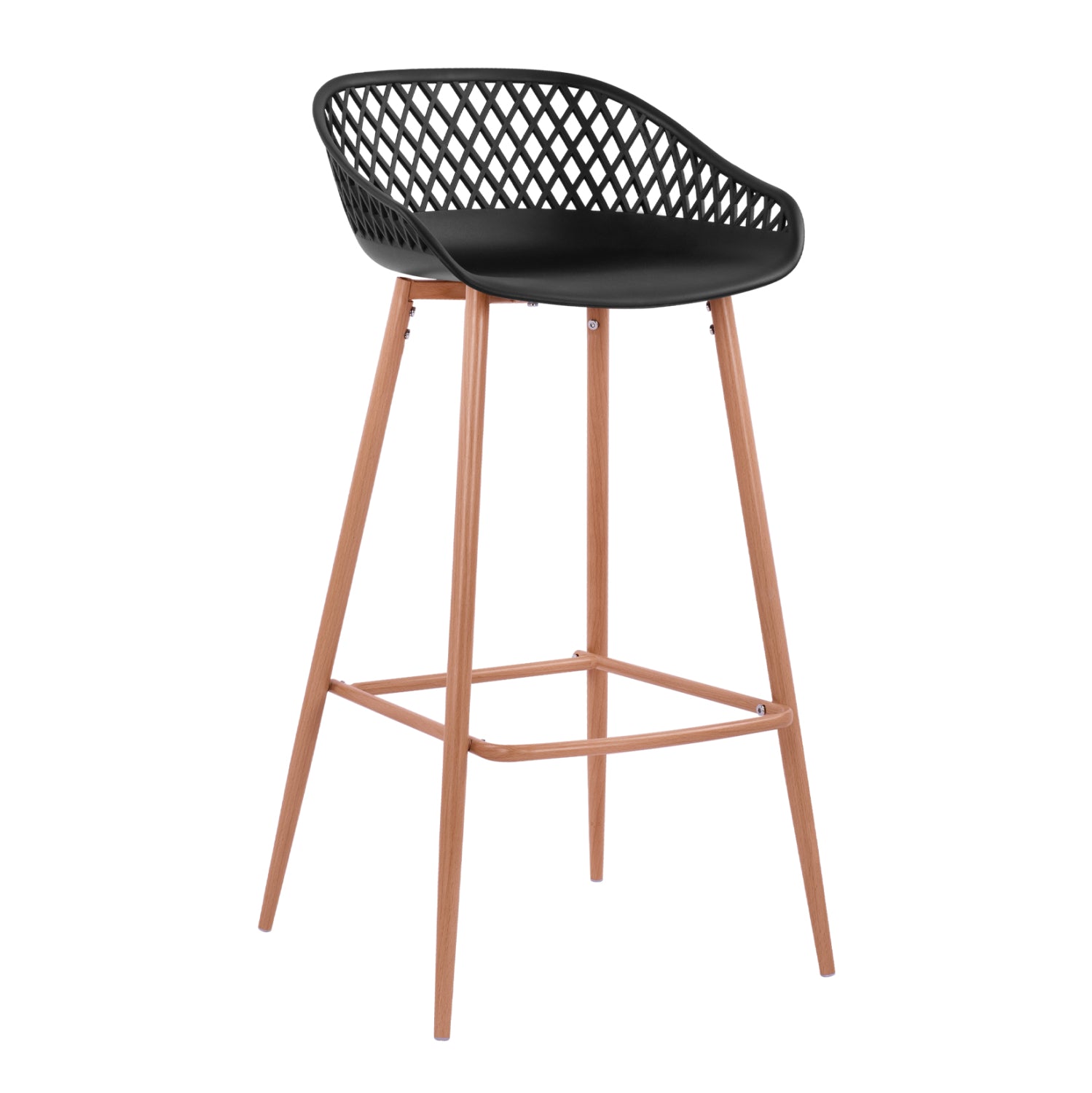 Stool Polypropylene Black with metallic legs Avaya HM8686.02 47x49x97,5 cm