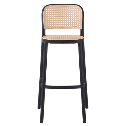 BAR STOOL HM5939.02 POLYPROPYLENE BLACK-BEIGE 41x53x103Hcm.