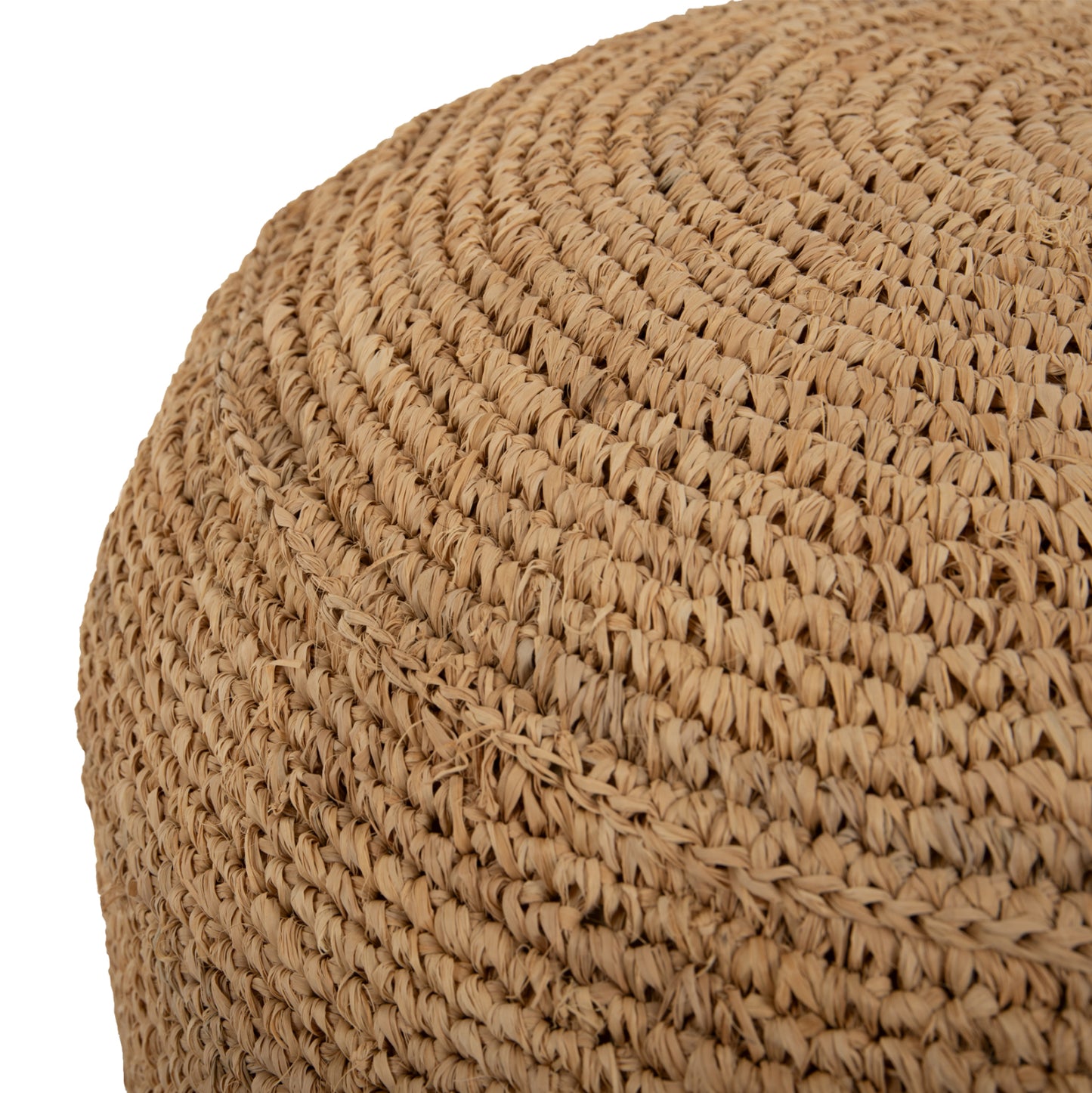 STOOL-POUF AONI HM7828 MADE OF DRIED PALM FIBERS IN NATURAL COLOR Φ48x37Hcm.