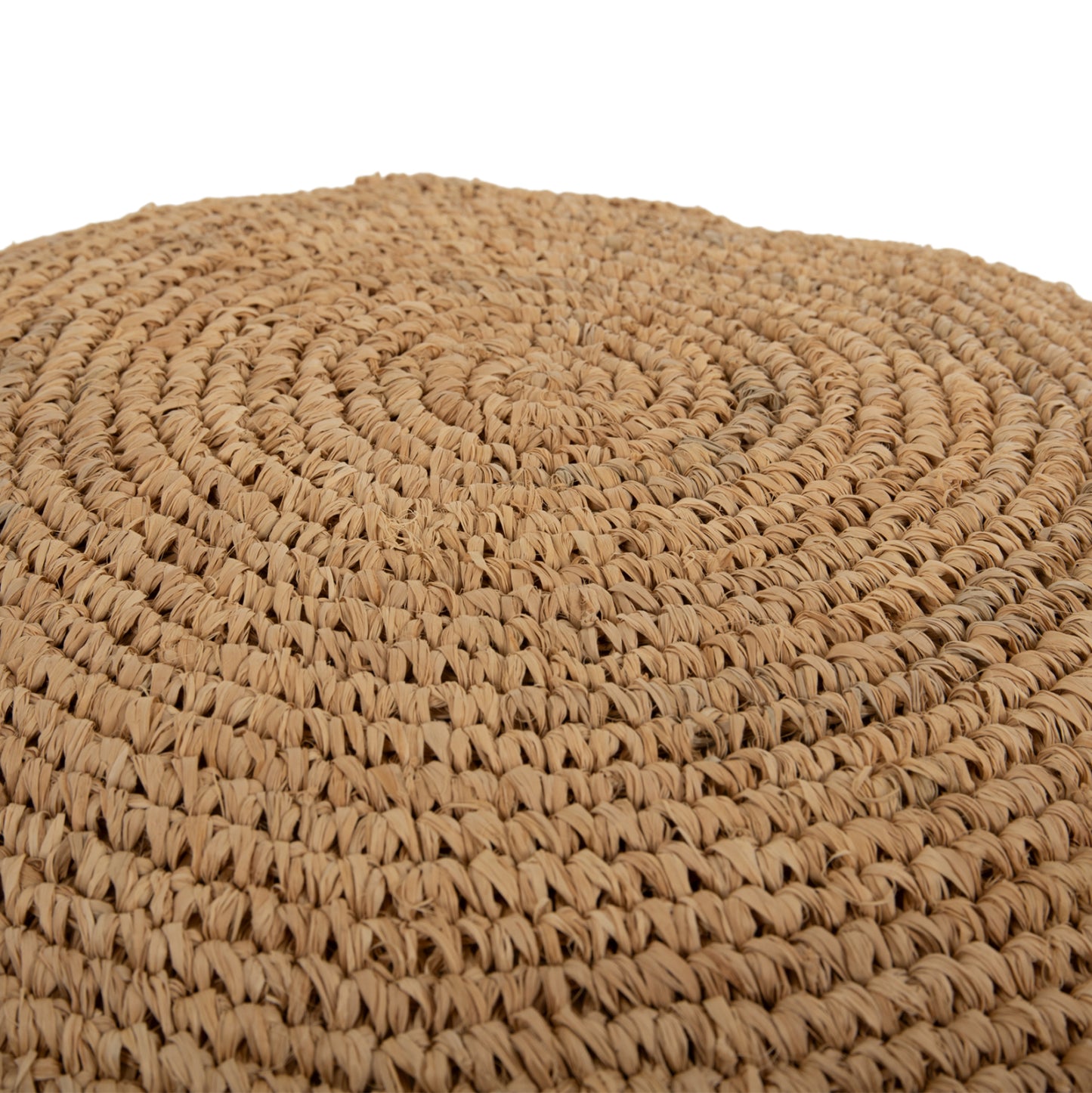 STOOL-POUF AONI HM7828 MADE OF DRIED PALM FIBERS IN NATURAL COLOR Φ48x37Hcm.