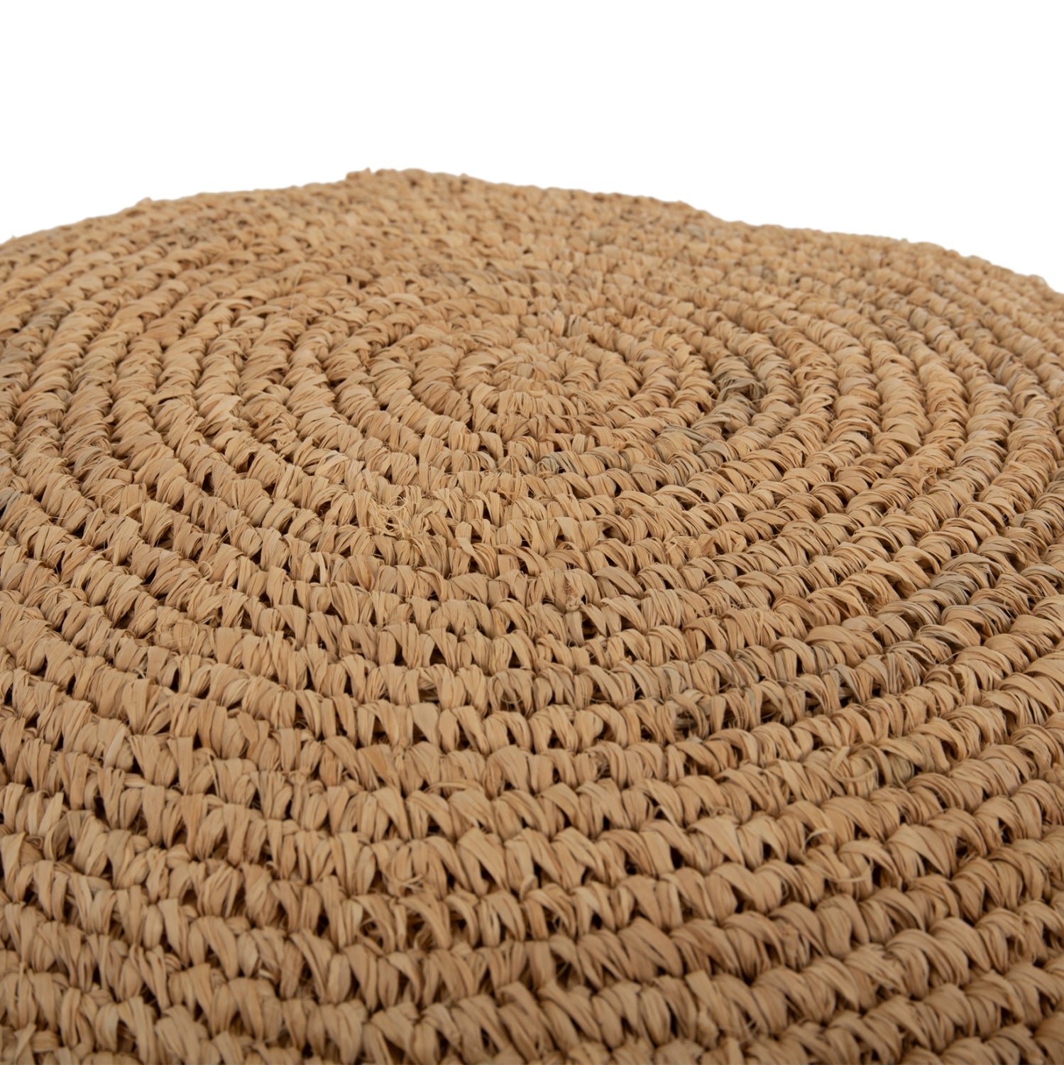 STOOL-POUF AONI HM7828 MADE OF DRIED PALM FIBERS IN NATURAL COLOR Φ48x37Hcm.