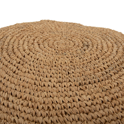 STOOL-POUF AONI HM7828 MADE OF DRIED PALM FIBERS IN NATURAL COLOR Φ48x37Hcm.
