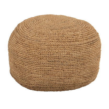 STOOL-POUF AONI HM7828 MADE OF DRIED PALM FIBERS IN NATURAL COLOR Φ48x37Hcm.