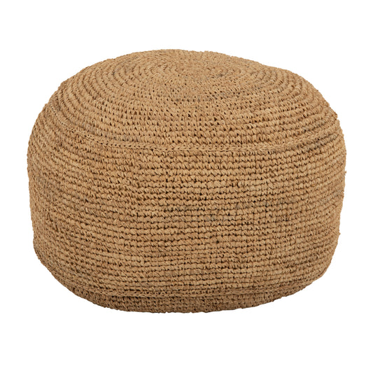 STOOL-POUF AONI HM7828 MADE OF DRIED PALM FIBERS IN NATURAL COLOR Φ48x37Hcm.